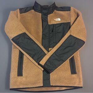 The North Face - brown fleece snap button jacket - Youth XL  excellent condition